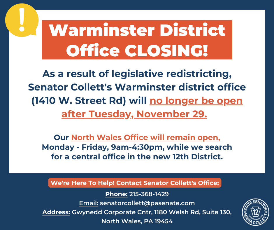 Warminster District Office Closing
