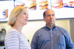 जुलाई 31, 2019: Sen. Collett tours a McDonald’s restaurant near her district office talking to the franchise owner as well as customers about their experiences.