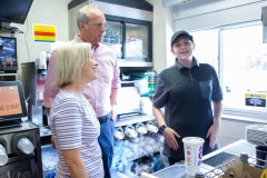 7월 31, 2019: Sen. Collett tours a McDonald’s restaurant near her district office talking to the franchise owner as well as customers about their experiences.