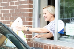 7월 31, 2019: Sen. Collett tours a McDonald’s restaurant near her district office talking to the franchise owner as well as customers about their experiences.