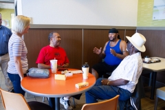 7월 31, 2019: Sen. Collett tours a McDonald’s restaurant near her district office talking to the franchise owner as well as customers about their experiences.