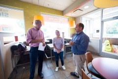 July 31, 2019: Sen. Collett tours a McDonald’s restaurant near her district office talking to the franchise owner as well as customers about their experiences.