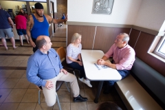 7월 31, 2019: Sen. Collett tours a McDonald’s restaurant near her district office talking to the franchise owner as well as customers about their experiences.