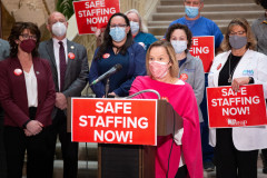 January 25, 2022: Sen. Collett rallies with a coalition of statewide nursing groups to demand action on bills that would provide for safe staffing levels in PA hospitals.