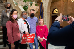 January 25, 2022: Sen. Collett rallies with a coalition of statewide nursing groups to demand action on bills that would provide for safe staffing levels in PA hospitals.