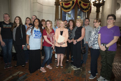 June 28, 2023: Sen. Collett tonight participated in a rally in the Main Rotunda to celebrate House passage of the Patient Safety Act, regulating minimum staffing levels for health care facilities.