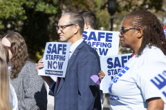 October 24, 2023: Sens. Collett and Haywood were joined by Democratic colleagues and health-care professionals on the steps of the Capitol to call for Senate passage of the Patient Safety Act, which passed the House in June.
