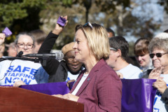 October 24, 2023: Sens. Collett and Haywood were joined by Democratic colleagues and health-care professionals on the steps of the Capitol to call for Senate passage of the Patient Safety Act, which passed the House in June.