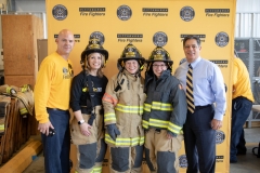 September 4, 2019: Senator Maria Collett participates in  first responder training with the Pittsburgh firefighters.