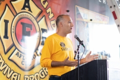 September 4, 2019: Senator Maria Collett participates in  first responder training with the Pittsburgh firefighters.