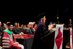 October 15, 2019: Senator Maria Collett delivers the Fall 2019 Commencement Speech at Salus University.
