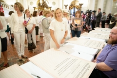 June 24, 2019: Senator Maria Collett joins colleagues in marking the 100th Anniversary of Women’s Suffrage.