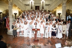 June 24, 2019: Senator Maria Collett joins colleagues in marking the 100th Anniversary of Women’s Suffrage.