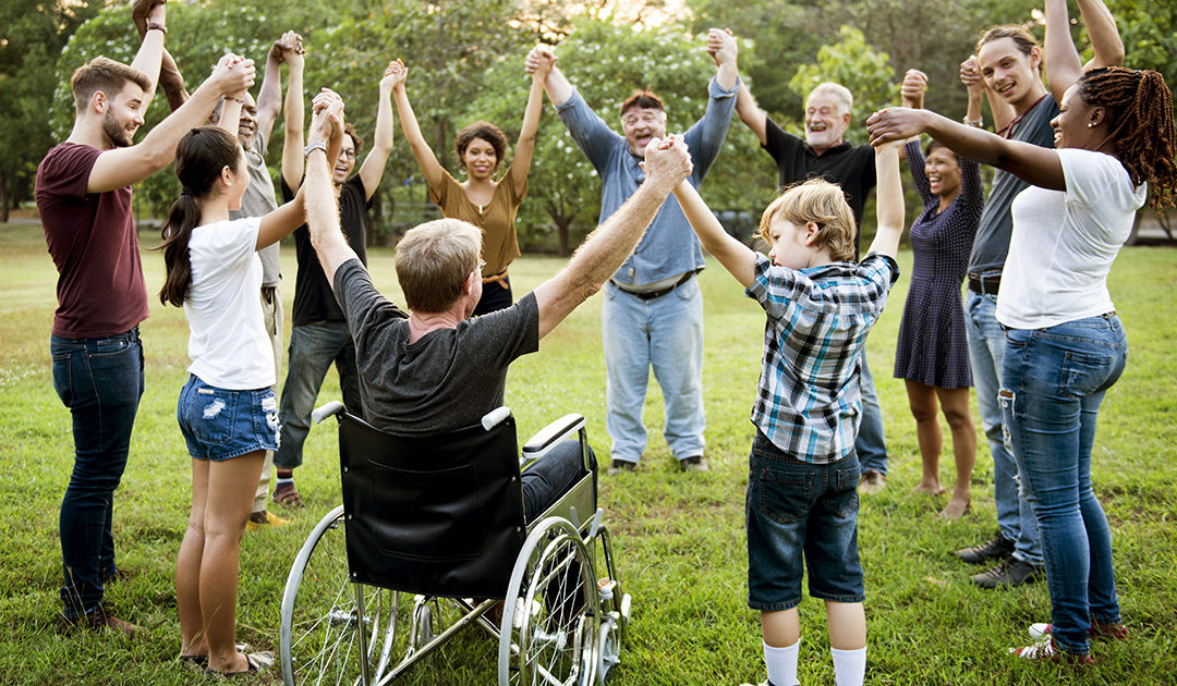 Group holding hands in circle