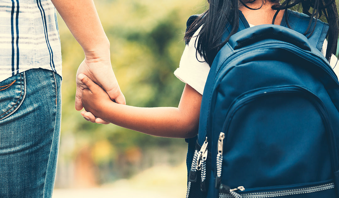 Girl going to school