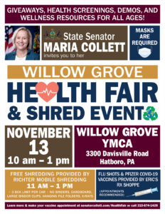 2021 Willow Grove Health Fair & Shred Event