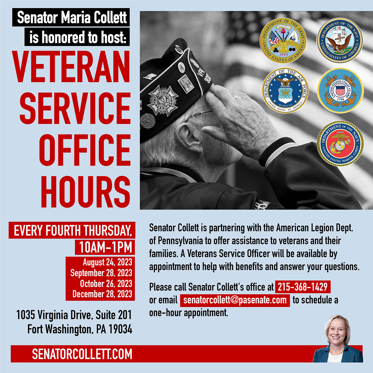 Horario de oficina del Servicio de Veteranos 2023