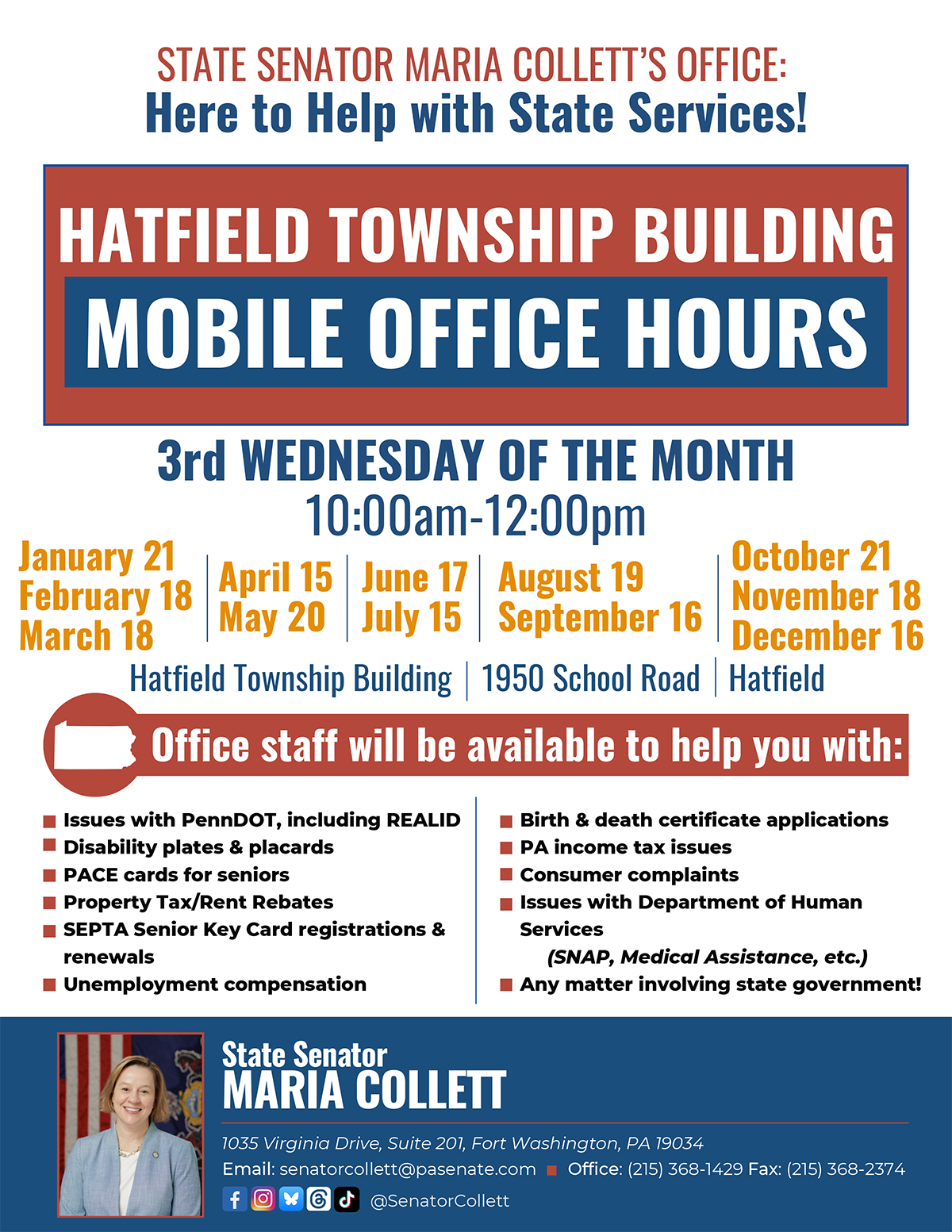 Hatfield Mobile Office Hours 2026