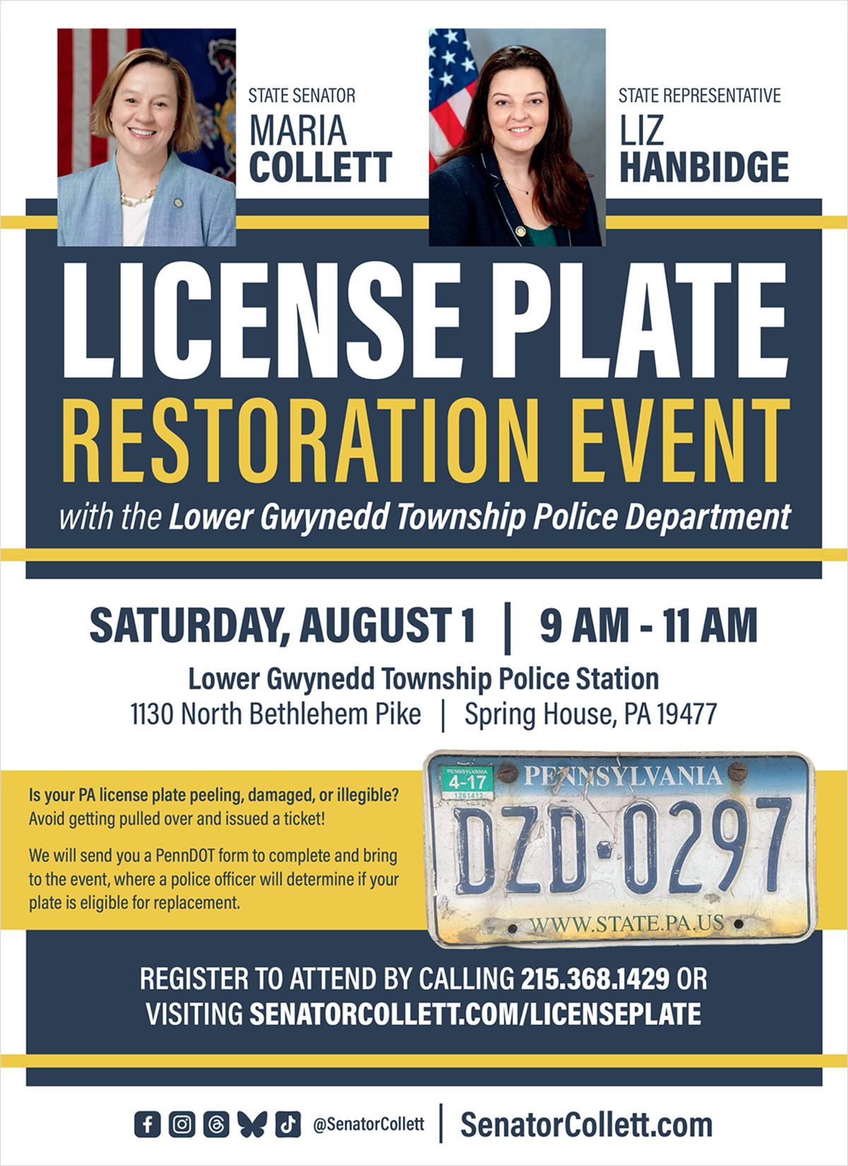 License Plate Restoration Event - August 1, 2026